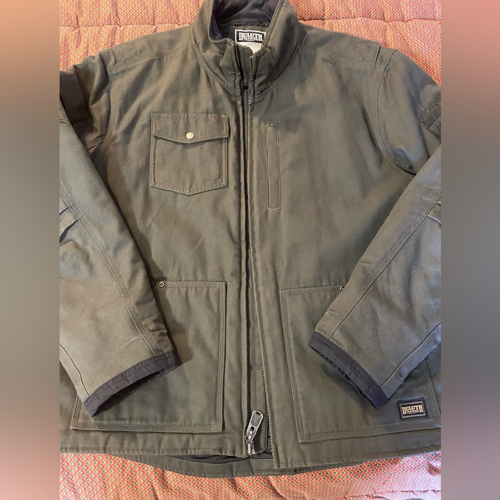 Duluth Trading Co Superior Fire Hose XL Tall Work /Winter Proof Jacket Olive